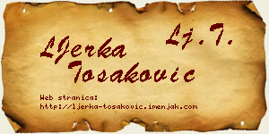 LJerka Tošaković vizit kartica